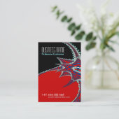 印象的はっきりしたな赤と黒の名刺 名刺 (スタンド正面)