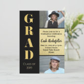印象的エレガント卒業党招待状 招待状 (スタンド正面)