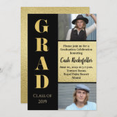 印象的エレガント卒業党招待状 招待状 (正面/裏面)