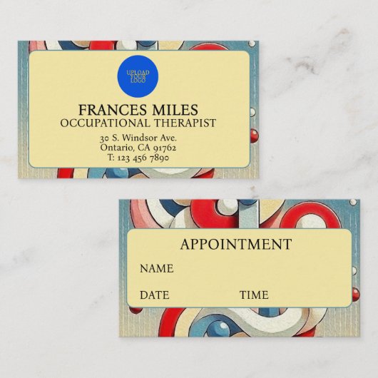 印象的パーソナライズされたな芸術的組成 予約カード (正面/裏面)