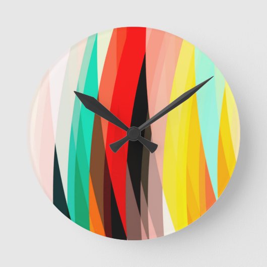 印象的数々のな色の ラウンド壁時計 (正面)