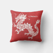 印象的赤と白龍 クッション (裏面)