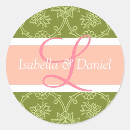 印鑑用L字結婚式招待状 ラウンドシール (正面)