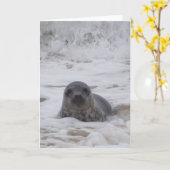 印鑑 – 動物色フォトプリントグリーティングカード カード (黄色い花)