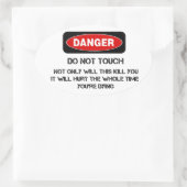 危おもしろい険標識 楕円形シール (バッグ)