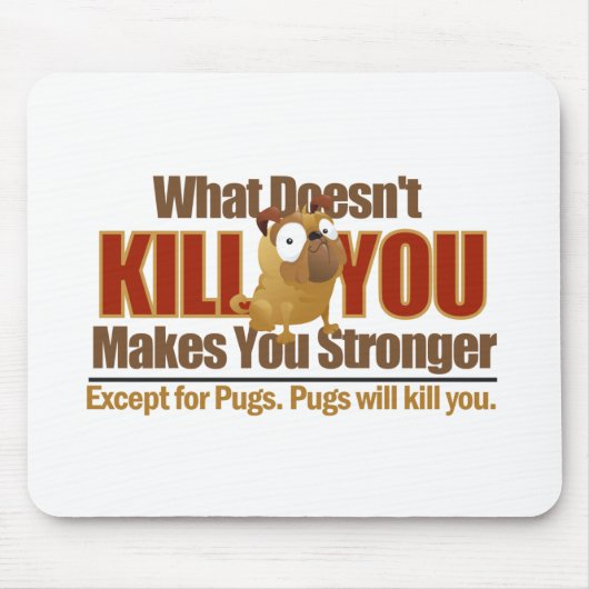 危ないパグのマウスパッド マウスパッド (正面)