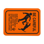 危フレンドリー険でない犬のサイン マグネット (横)