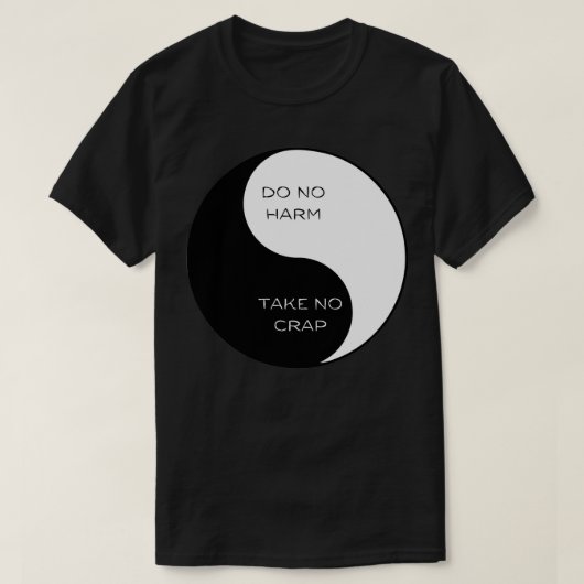 危害を加えないYing Yang 1 Tシャツ (デザイン正面)
