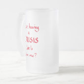 危機おもしろい引用文事務所パニックユーモアレッドスローガン フロストグラスビールジョッキ (正面左)