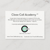 危機一髪アカデミー情報の名刺 名刺 (正面)