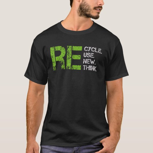危機環境行動主義リサイクル再利用更新 Tシャツ (正面)