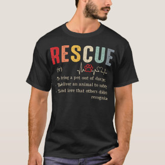 危険からペットを救出する面白いデザイン Tシャツ