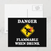 危険が燃える時飲におもしろい- Fart Umous ポストカード (正面/裏面)