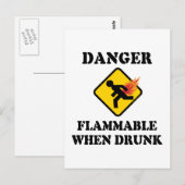 危険が燃える時飲におもしろい- Fart Umous ポストカード (正面/裏面)