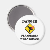 危険が燃える時飲におもしろい- Fart Umous マグネット (正面/裏面)