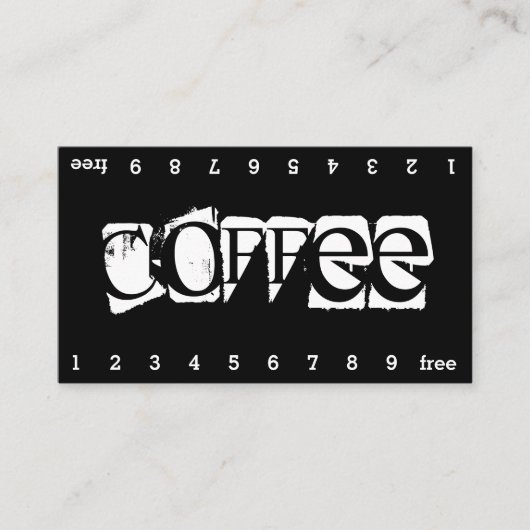 危険すごい二重数ロイヤリティコーヒーパンチカード ロイヤリティカード (正面)