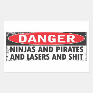 危険だ！シール 長方形シール