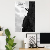 「危険なし」白黒登山ポスター ポスター (ホームオフィス)