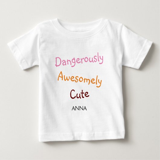 危険なほどかわいい名入れ ベビーTシャツ (正面)