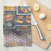 危険なほど近いおもしろい キッチンタオル (四つ折り)