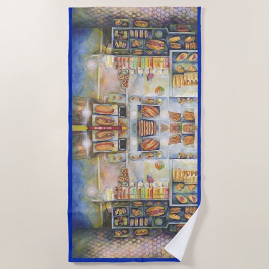 危険なほど近いおもしろい ビーチタオル (正面)