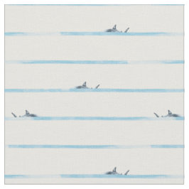 危険なストライプのサメ 深海海洋 ファブリック