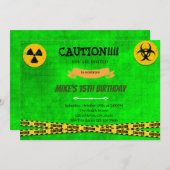 危険なティーンの誕生日パーティーの招待状 招待状 (正面/裏面)