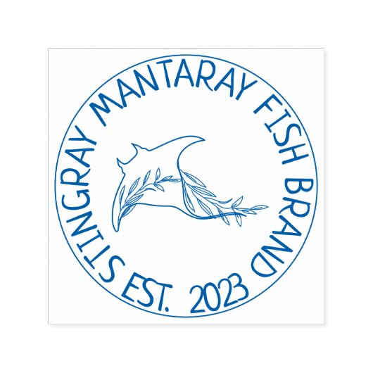 危険なフローラ魚マンタ線 セルフインキングスタンプ (デザイン)