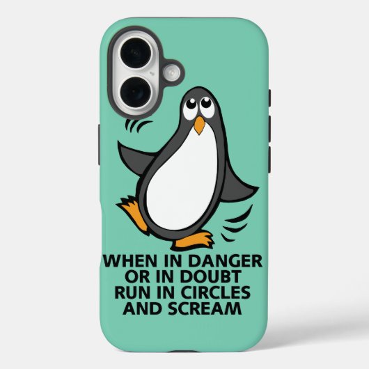 危険な時や困った時の 面白いペンギングラフィック Case-Mate iPhoneケース (裏面)