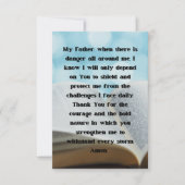 危険な時間のフラットグリーティングカードのための祈りの言葉 カード (正面)