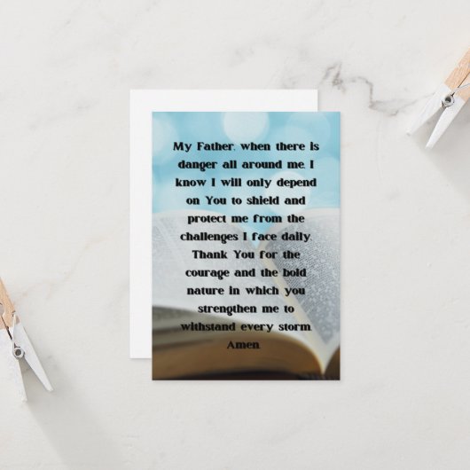 危険な時間のフラットグリーティングカードのための祈りの言葉 カード (正面/裏面インサイチュ)