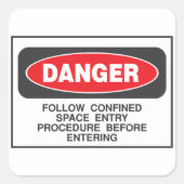 危険に限られた宇宙進入安全警告性 スクエアシール (正面)