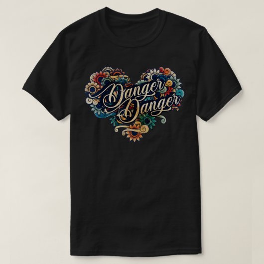 危険の危険VIGNETTEヴィンテージの色 Tシャツ (デザイン正面)