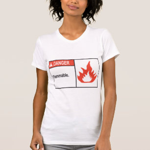 危険の可燃性の印レディースTシャツ Tシャツ