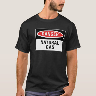 危険の天燃ガスの印のTシャツ Tシャツ