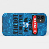 危険の水泳のお母さんは電話をかけます場合に声高に叫びます Case-Mate iPhoneケース (裏面(横))