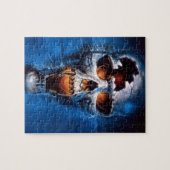 危険の火のスカルのイメージ ジグソーパズル (横)