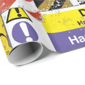 危険の警告の包装紙 ラッピングペーパー (ロールコーナー)