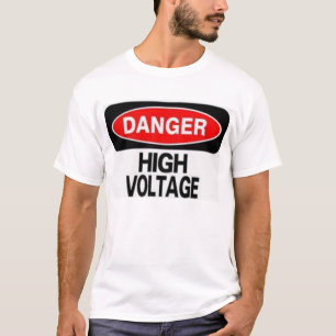 危険の高圧電気技師の電気Tシャツ Tシャツ
