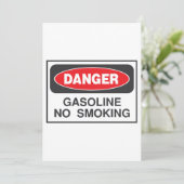 危険ガソリンNo喫煙標識招待状 招待状 (スタンド正面)