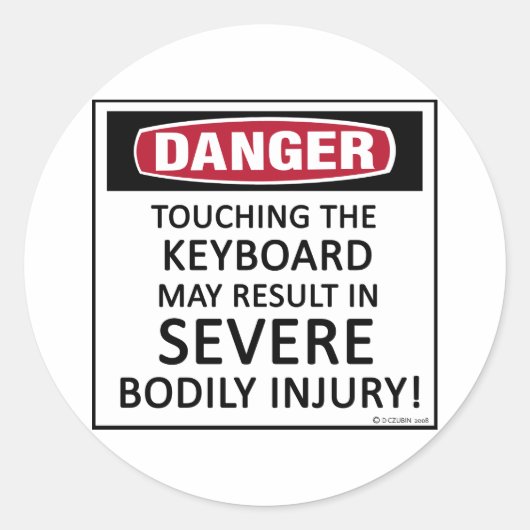 危険キーボード ラウンドシール (正面)