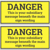 危険シンボルや象徴- Two Black & Yellow Sign Stickers シール (正面)