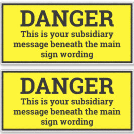 危険シンボルや象徴- Two Black & Yellow Sign Stickers シール