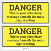 危険シンボルや象徴- Two Black & Yellow Sign Stickers シール (シート)