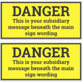 危険シンボルや象徴- Two Black & Yellow Sign Stickers シール