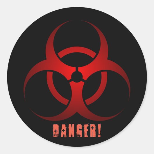 危険シール光沢1 1/2インチ（20枚） ラウンドシール (正面)