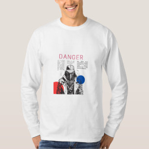 危険スタイカーのモックアップデザイン Tシャツ