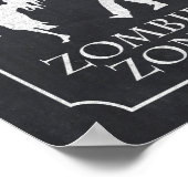 危険ゾンビゾーンハローウィンパーティシャルボードサイン ポスター (角)