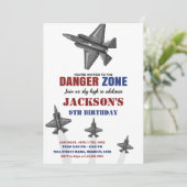 危険ゾーン戦闘機ジェット誕生日招待状 招待状 (スタンド正面)