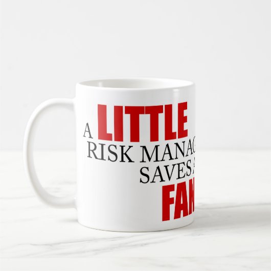 危険ファンのクリーニングを言っているおもしろいなプロジェクト管理 コーヒーマグカップ (左)